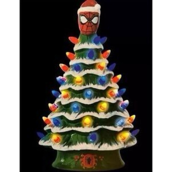Marvel Other - New in Box Ceramic Spider-Man Light Up Christmas Tree | Holiday | Seasonal Decor